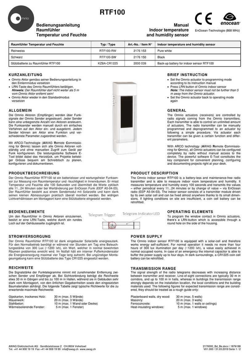 EnOcean Omnio RTF100 Series User manual