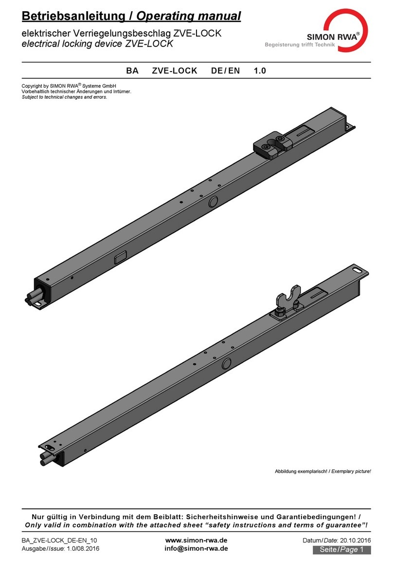 SIMON RWA ZVE-LOCK operating manual