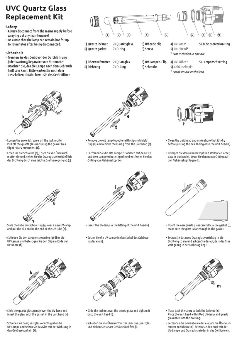 SuperFish UVC Quartz Glass Replacement Kit User manual