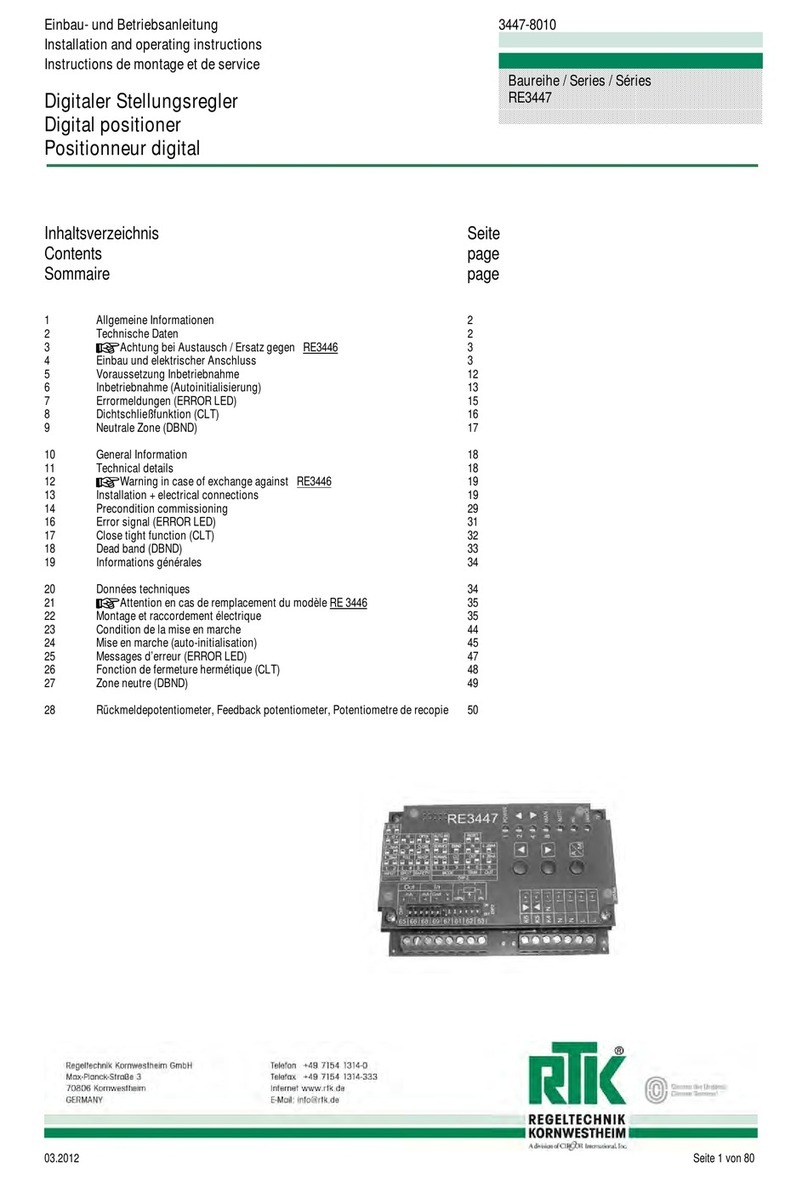 RTK RE3447 Series Installation and operating instructions