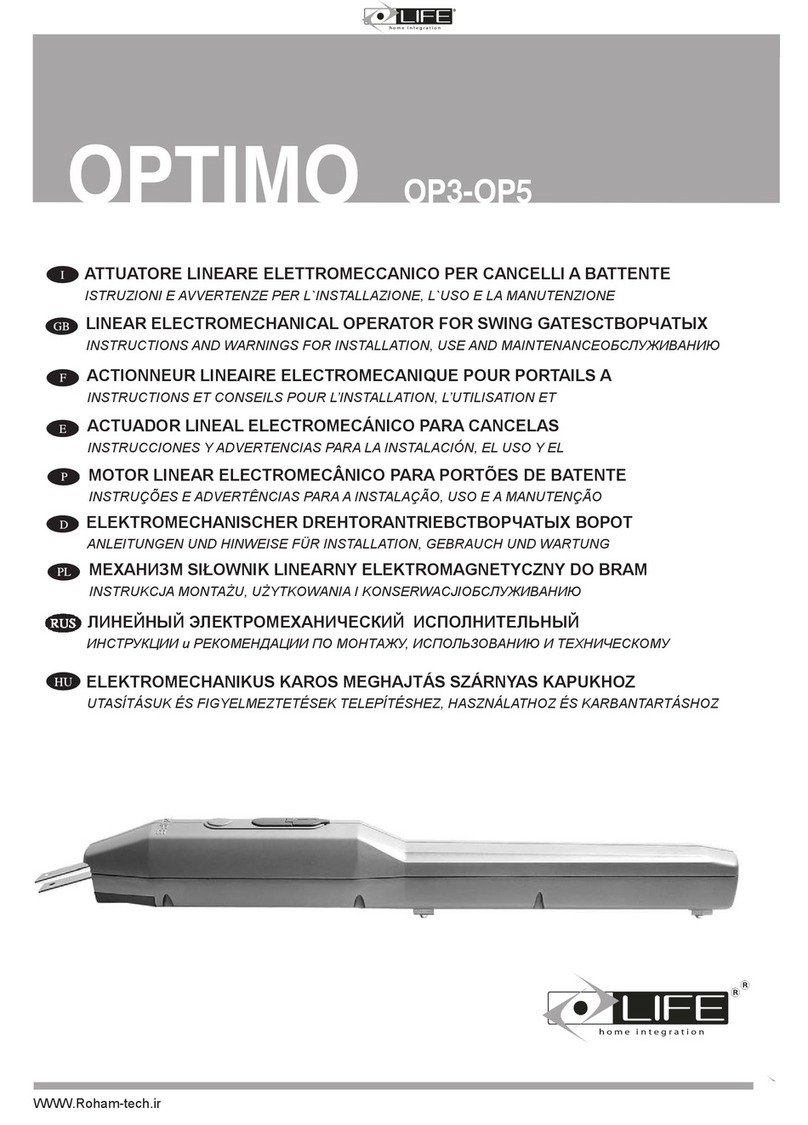 LIFE home integration OPTIMO OP3 Series Instructions and warnings for installation, use and maintenance LIFE home integration OPTIMO OP3 Series Instructions and warnings for installation, use and maintenance