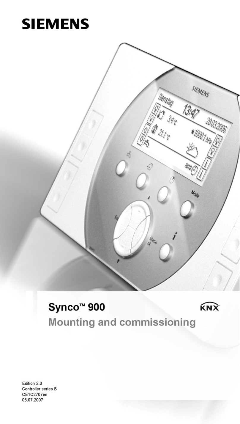 Siemens Synco 900 Mounting and commissioning