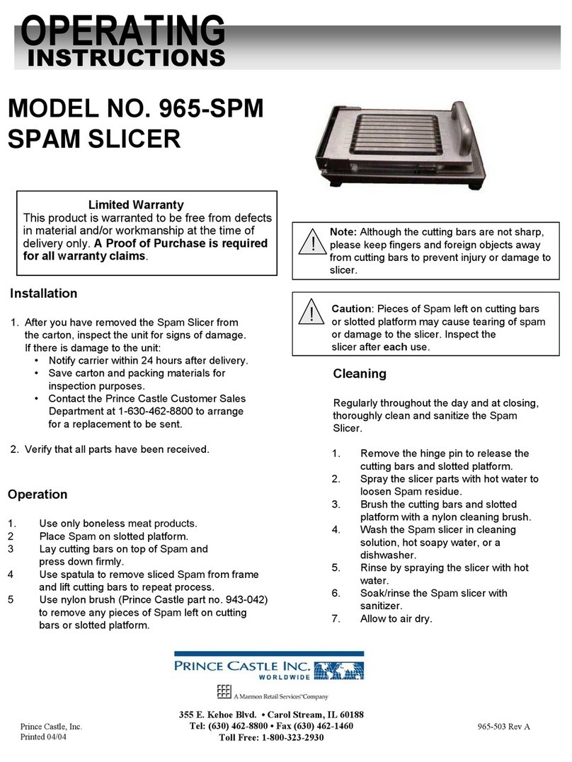 Prince Castle 965-SPM operating instructions