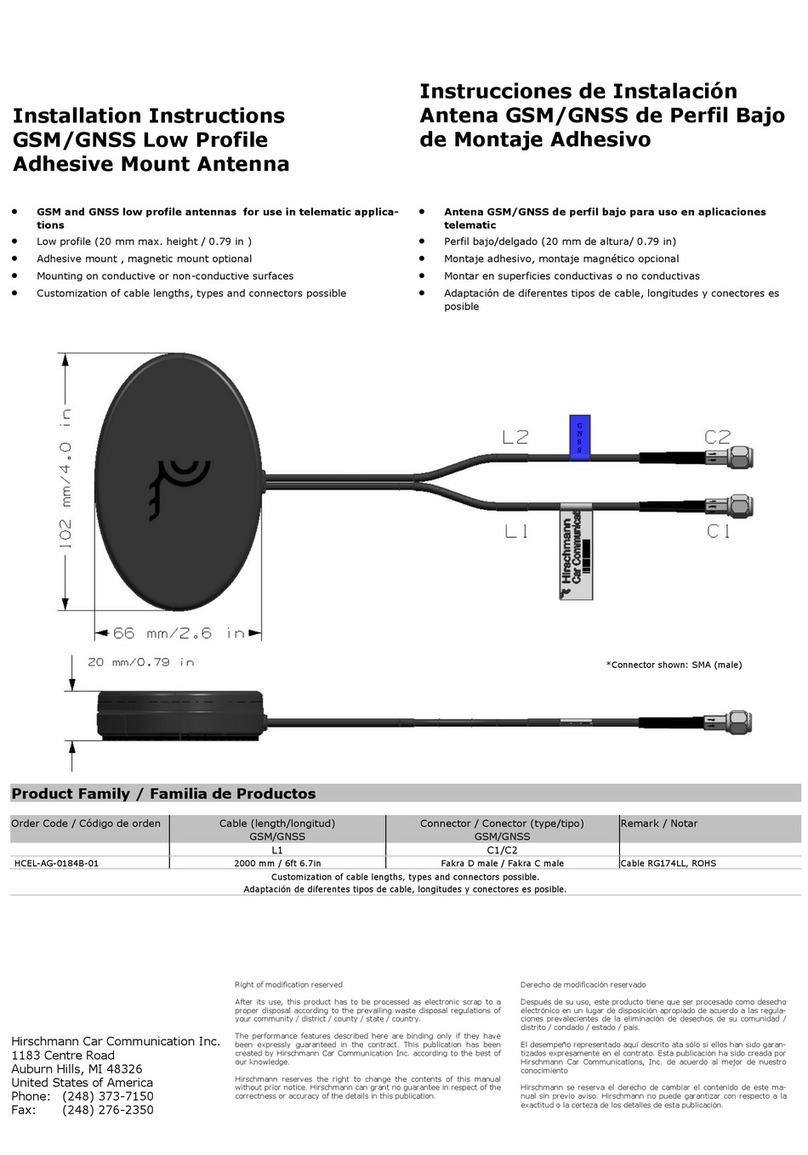 Hirschmann Car Communication HCEL-AG-0184B-01 installation instructions