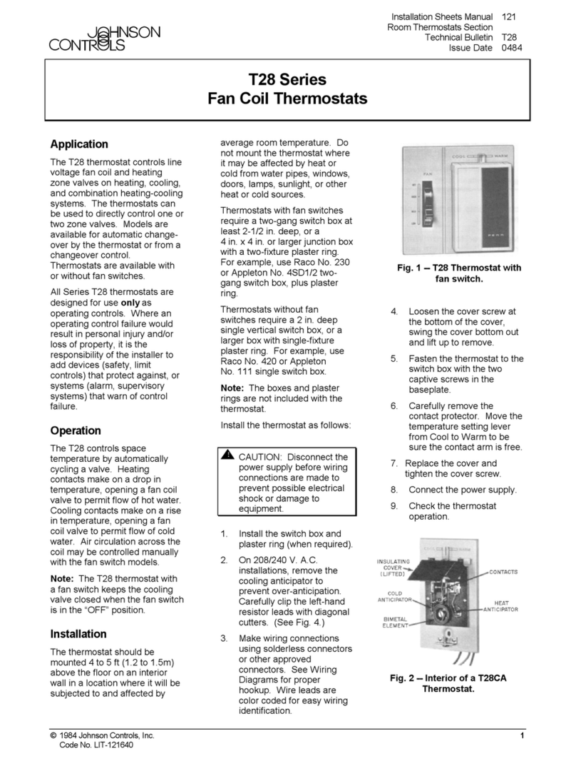 Johnson Controls T28 Series User manual Johnson Controls T28 Series User manual