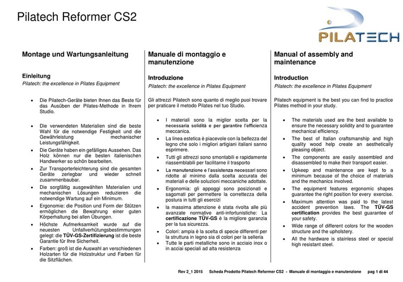 Pilatech Reformer CS2 Manual of assembly and maintenance
