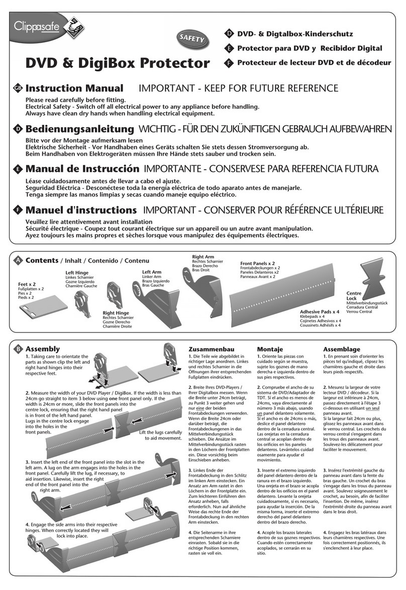 Clippasafe DVD & DigiBox Protector instruction manual
