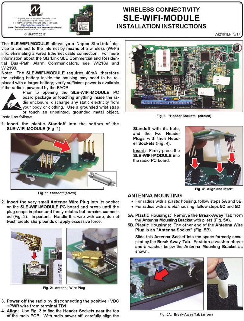NAPCO SLE-WIFI-MODULE installation instructions