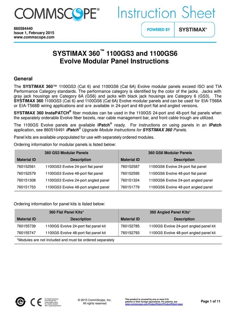 CommScope SYSTIMAX 360 1100GS3 instruction sheet CommScope SYSTIMAX 360 1100GS3 instruction sheet