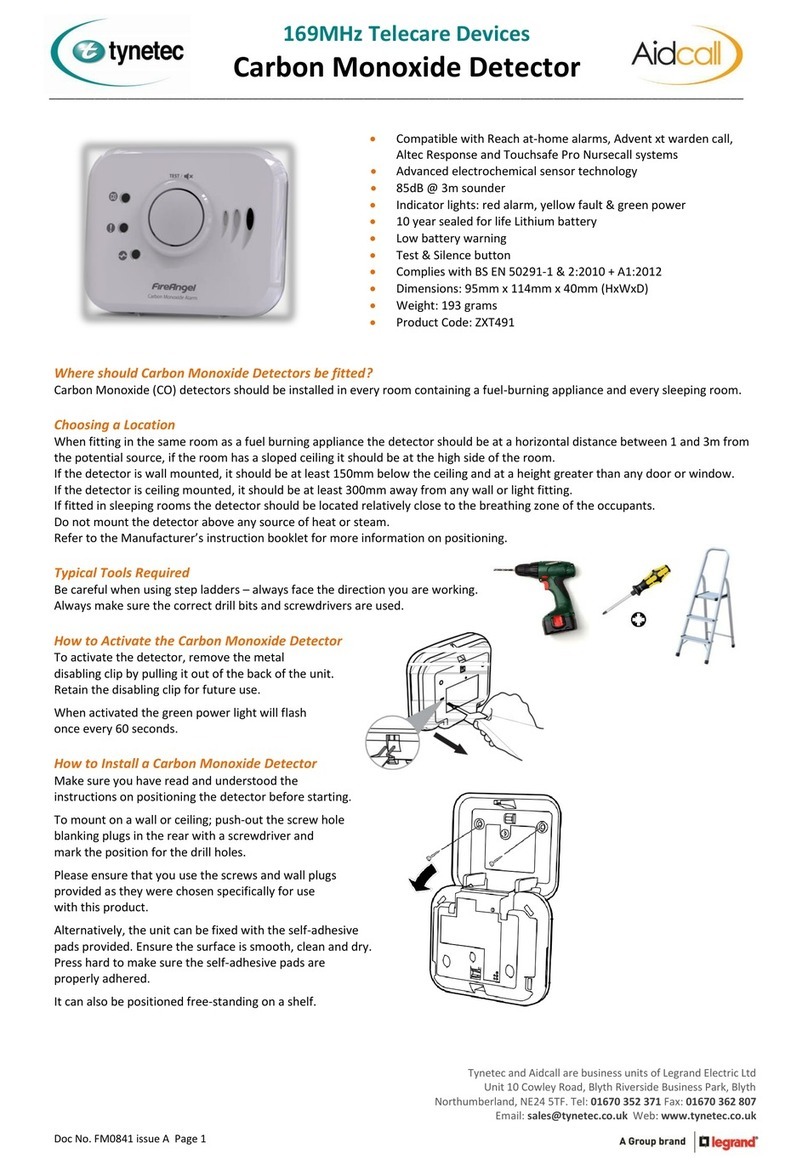 LEGRAND Tynetec Aidcall ZXT491 manual