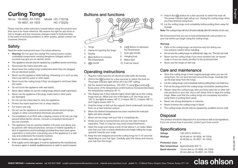Clas Ohlson HC-71E25 User manual