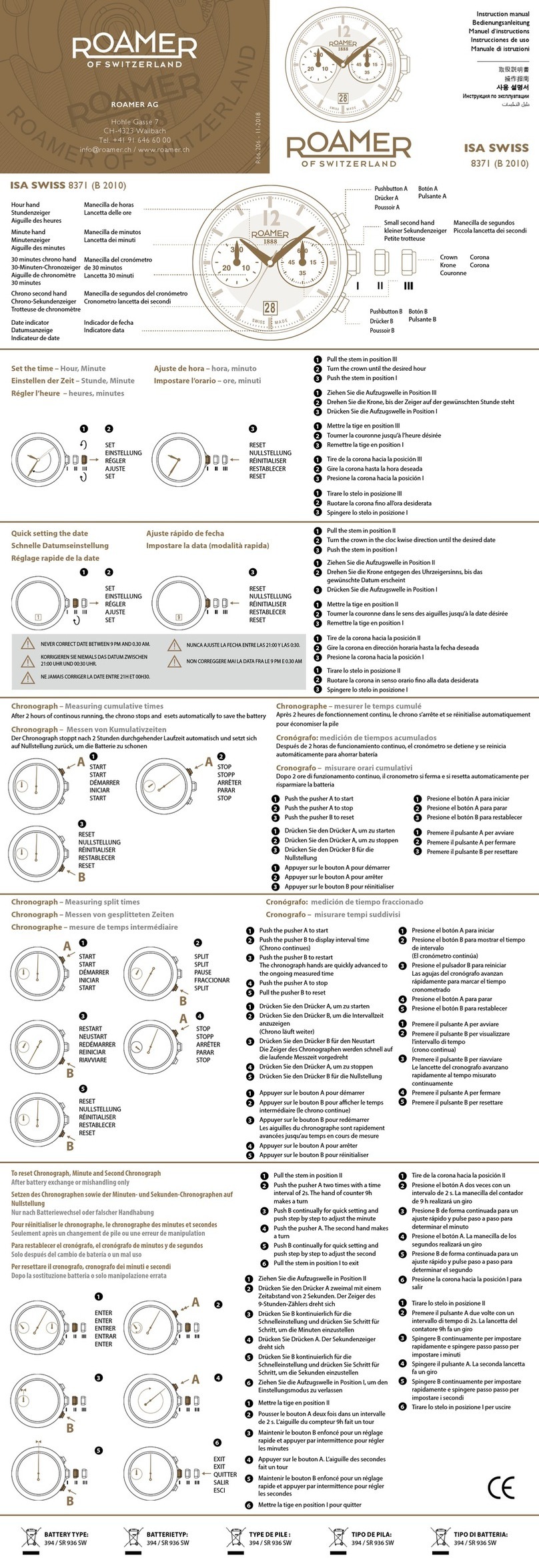 ROAMER 8371 (B 2010) instruction manual
