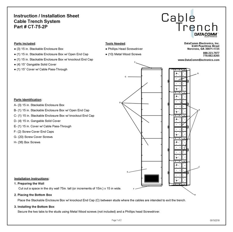 DataComm Cable Trench System CT-75-2P Instruction/installation sheet