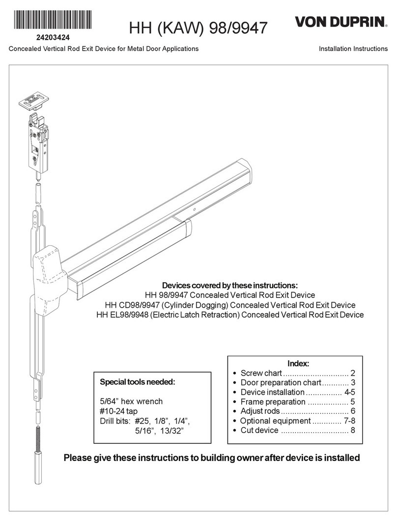 Von Duprin HH KAW 9847 installation instructions Von Duprin HH KAW 9847 installation instructions