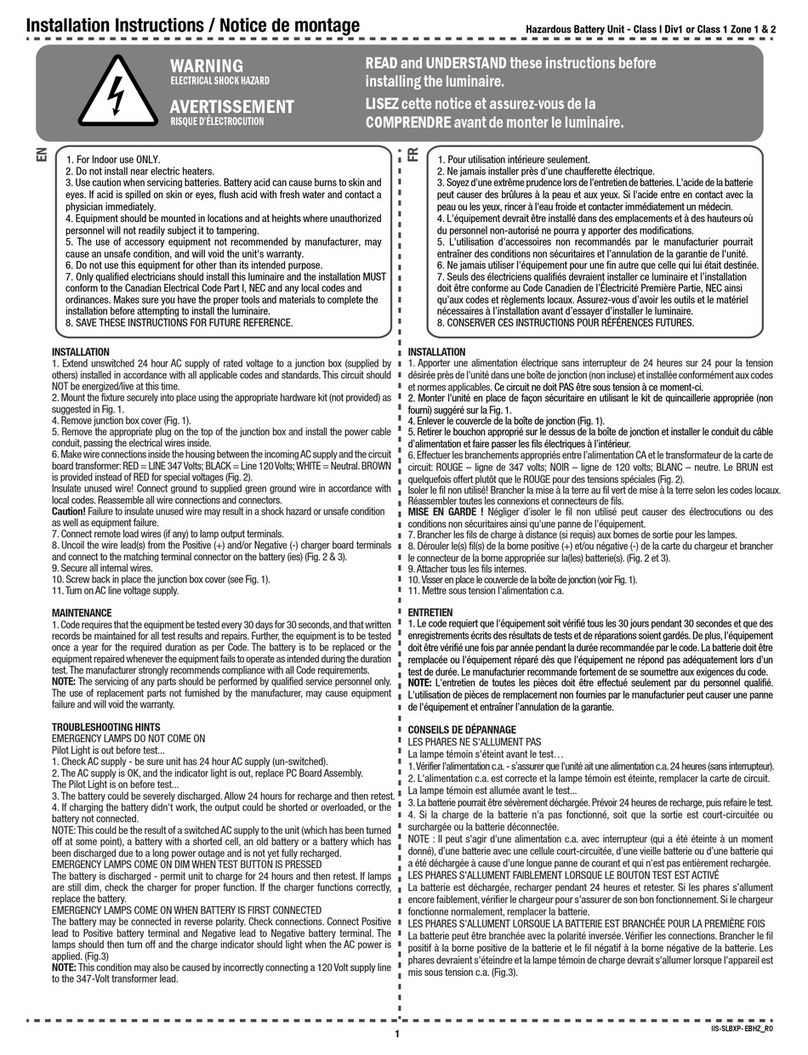 STANPRO SLBXP Series installation instructions STANPRO SLBXP Series installation instructions