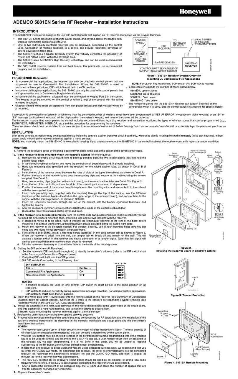 Honeywell ADEMCO 5881EN Series installation instructions