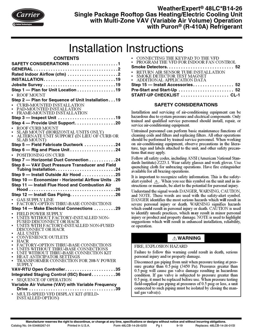 Carrier WeatherExpert 48LC B14 Series User manual