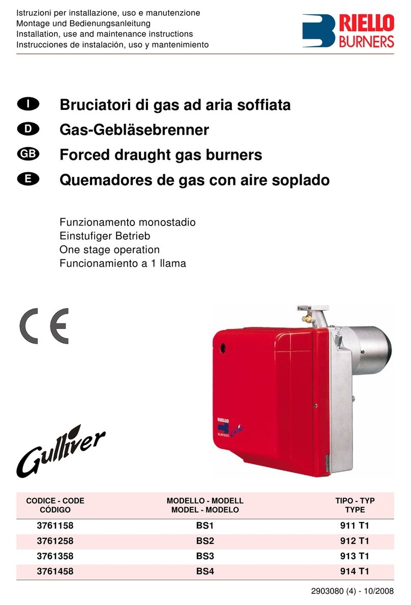 Riello 911T1 Installation, use and maintenance instructions Riello 911T1 Installation, use and maintenance instructions