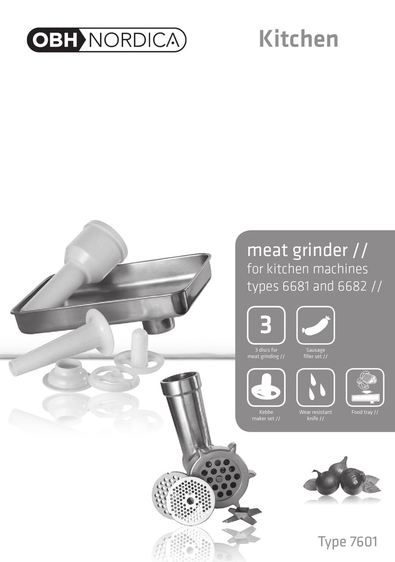 OBH Nordica Kitchen meat grinder instruction manual