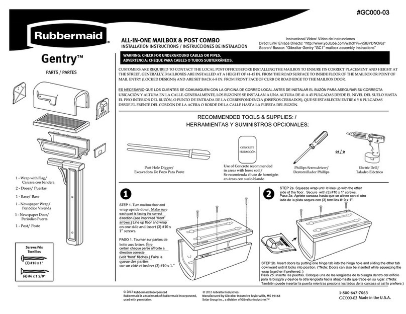 Rubbermaid Gentry installation instructions