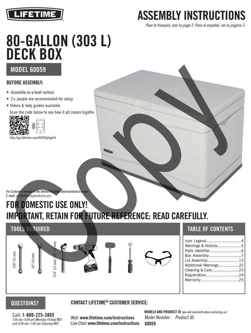 Lifetime 60059 Assembly instructions Lifetime 60059 Assembly instructions