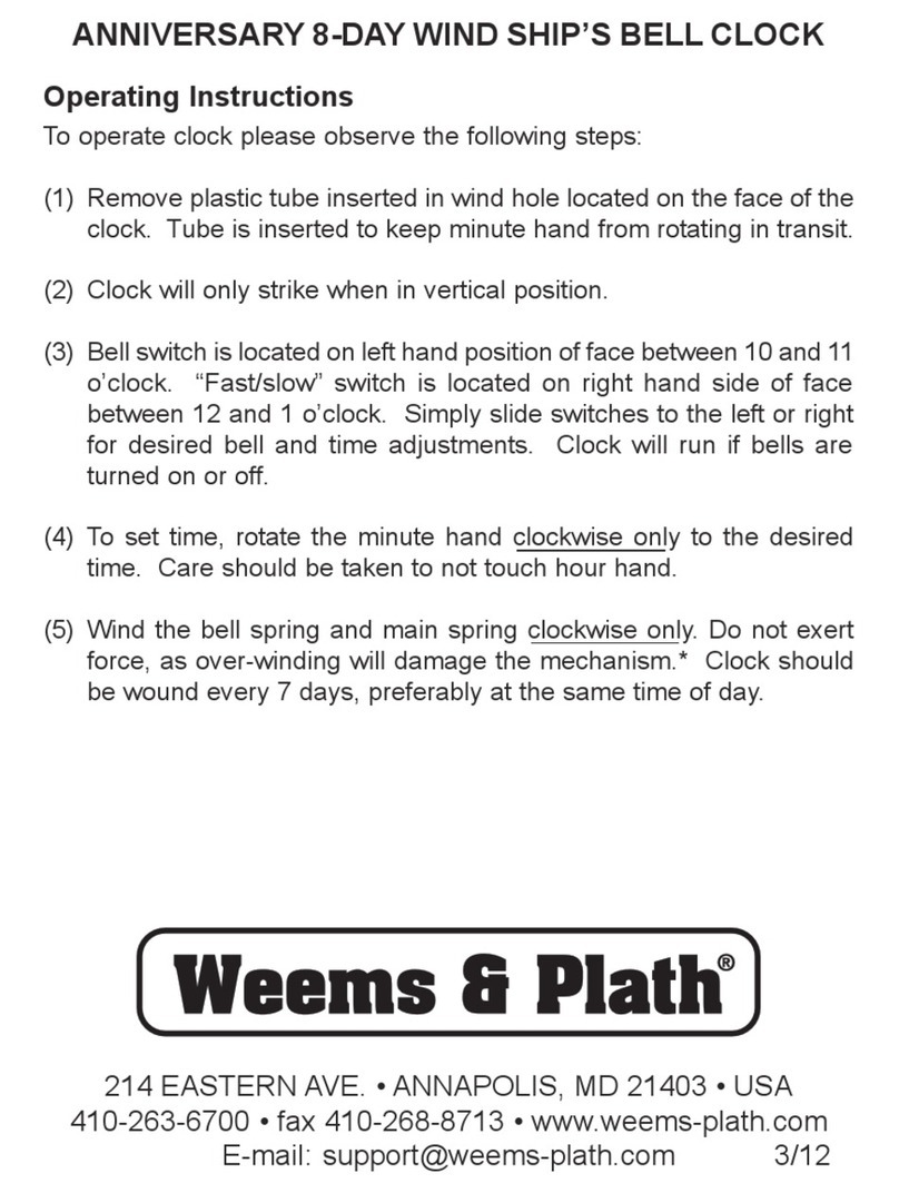 Weems & Plath 100275 quick start guide