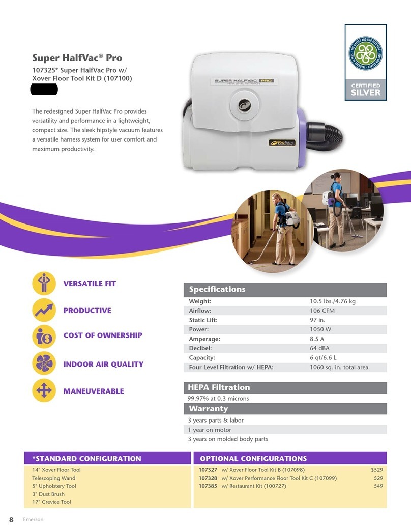 Pro-Team Super HalfVac Pro User manual Pro-Team Super HalfVac Pro User manual