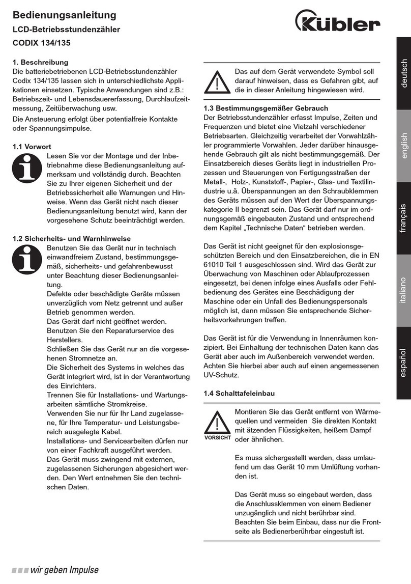 Kubler CODIX 134 operating instructions