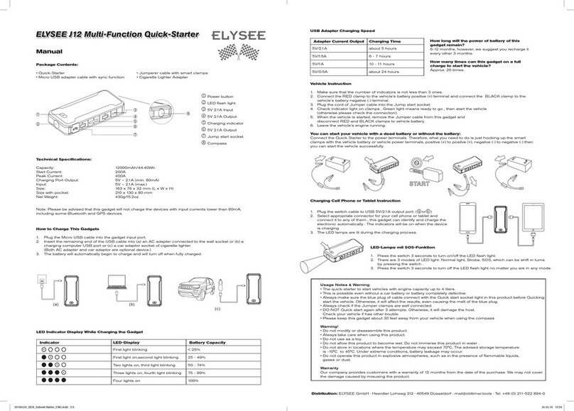 Elysee J12 manual