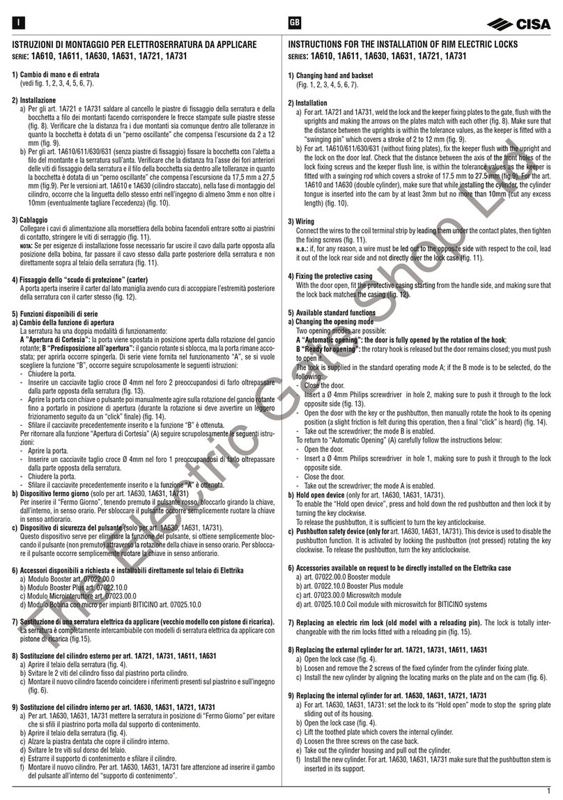 CISA 1A610 Series Parts list manual
