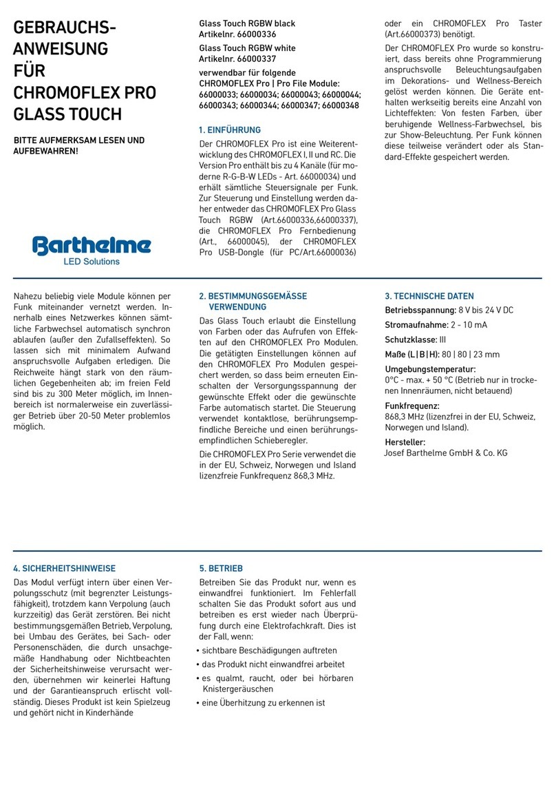 Barthelme CHROMOFLEX PRO GLASS TOUCH User manual