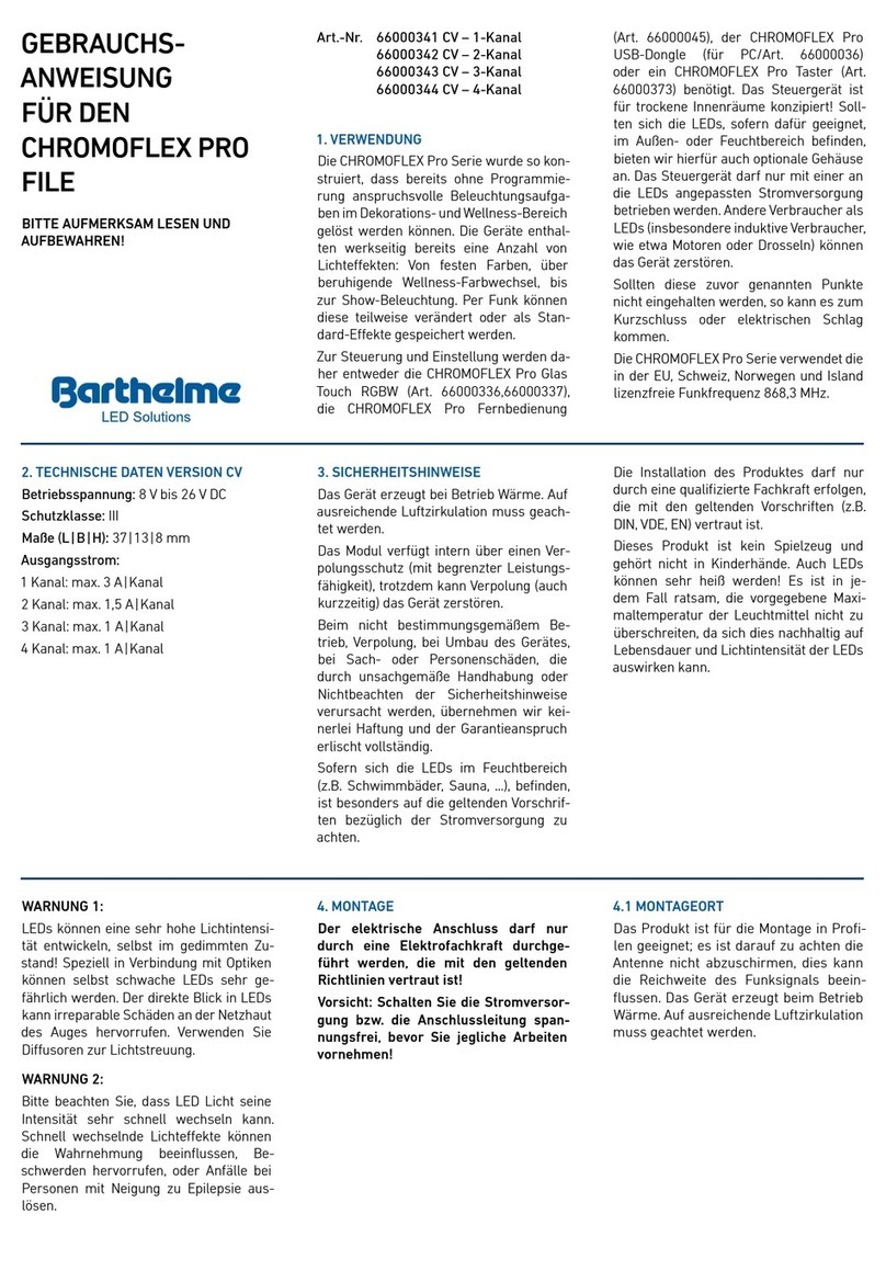 Barthelme CHROMOFLEX PRO FILE instruction manual