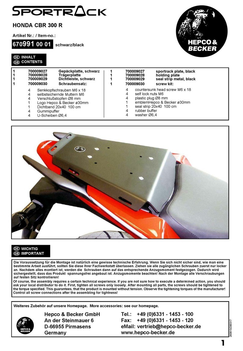 hepco & becker SportRack User manual hepco & becker SportRack User manual