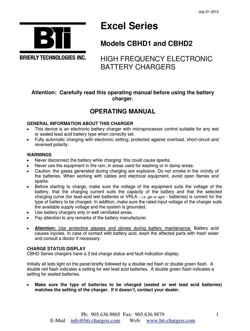 BTI Excel Series operating manual