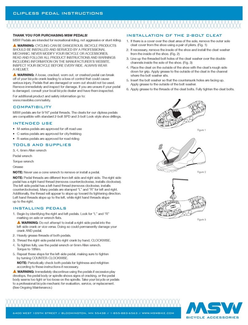 MSW Clipless Pedal User manual