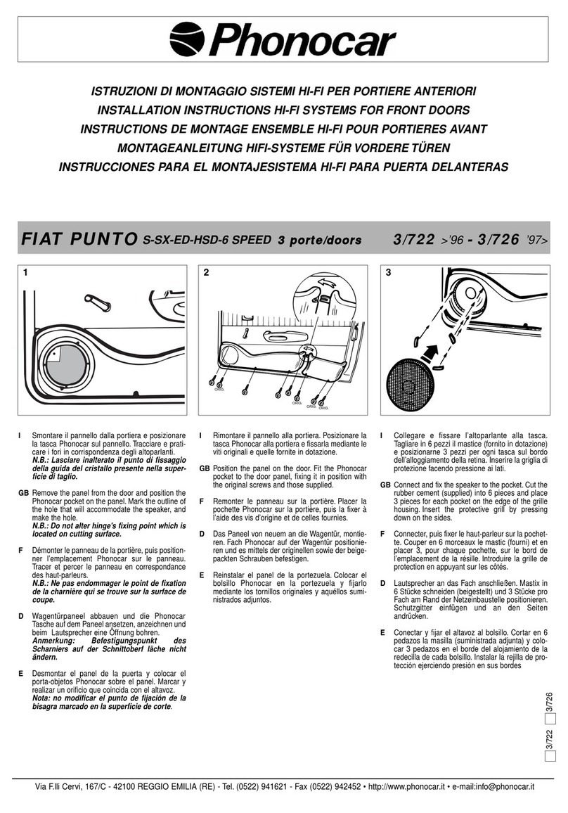 Phonocar 3/722 User manual