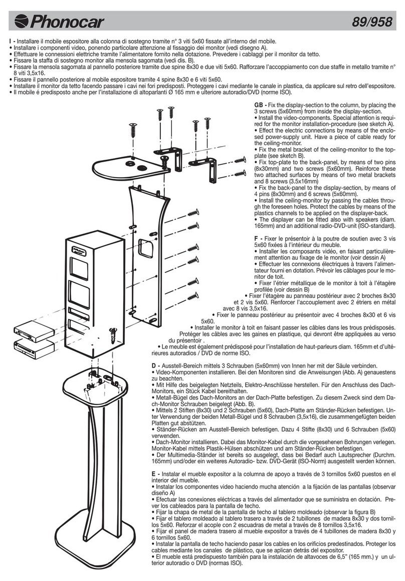 Phonocar 89/958 quick start guide