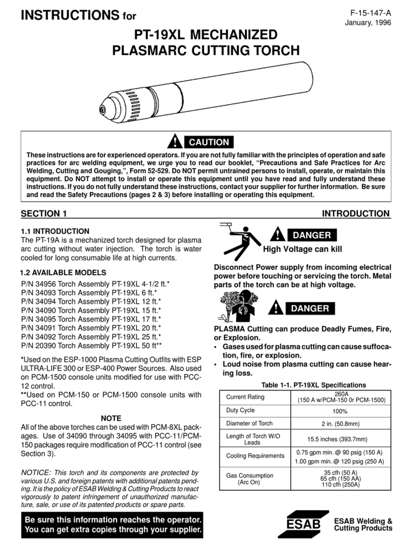 ESAB PT-19A User manual