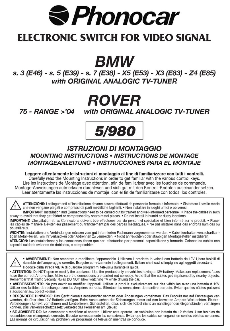 Phonocar 5/980 Mounting instructions