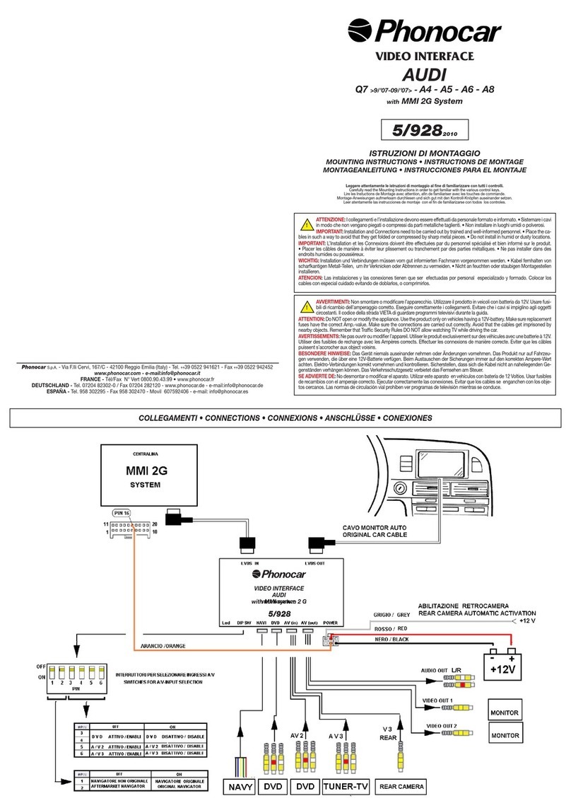 Phonocar 5/928 User manual