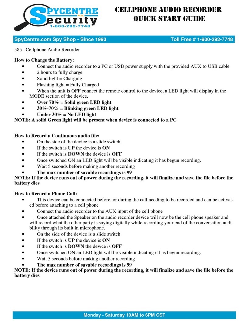 Spycentre Security 585 quick start guide
