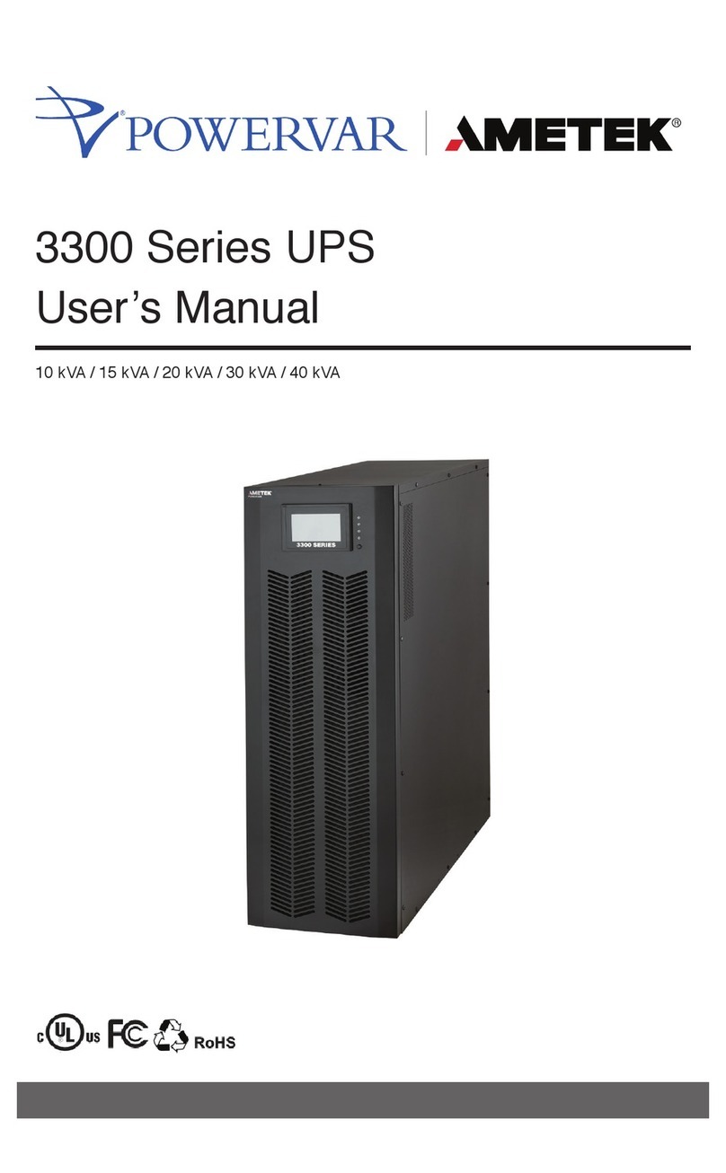 Powervar AMETEK 3300 Series User manual Powervar AMETEK 3300 Series User manual