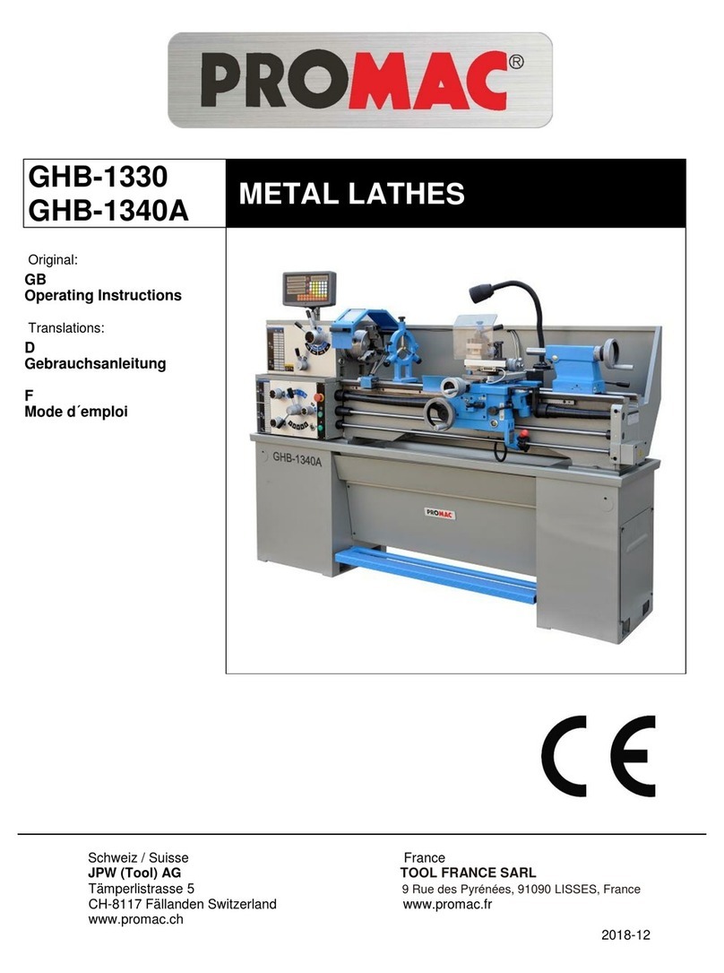 Promac GHB-1330 operating instructions