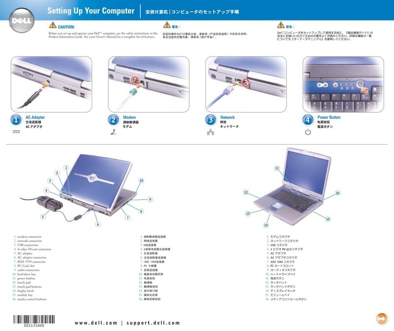 Dell Inspiron 8600 Setup guide
