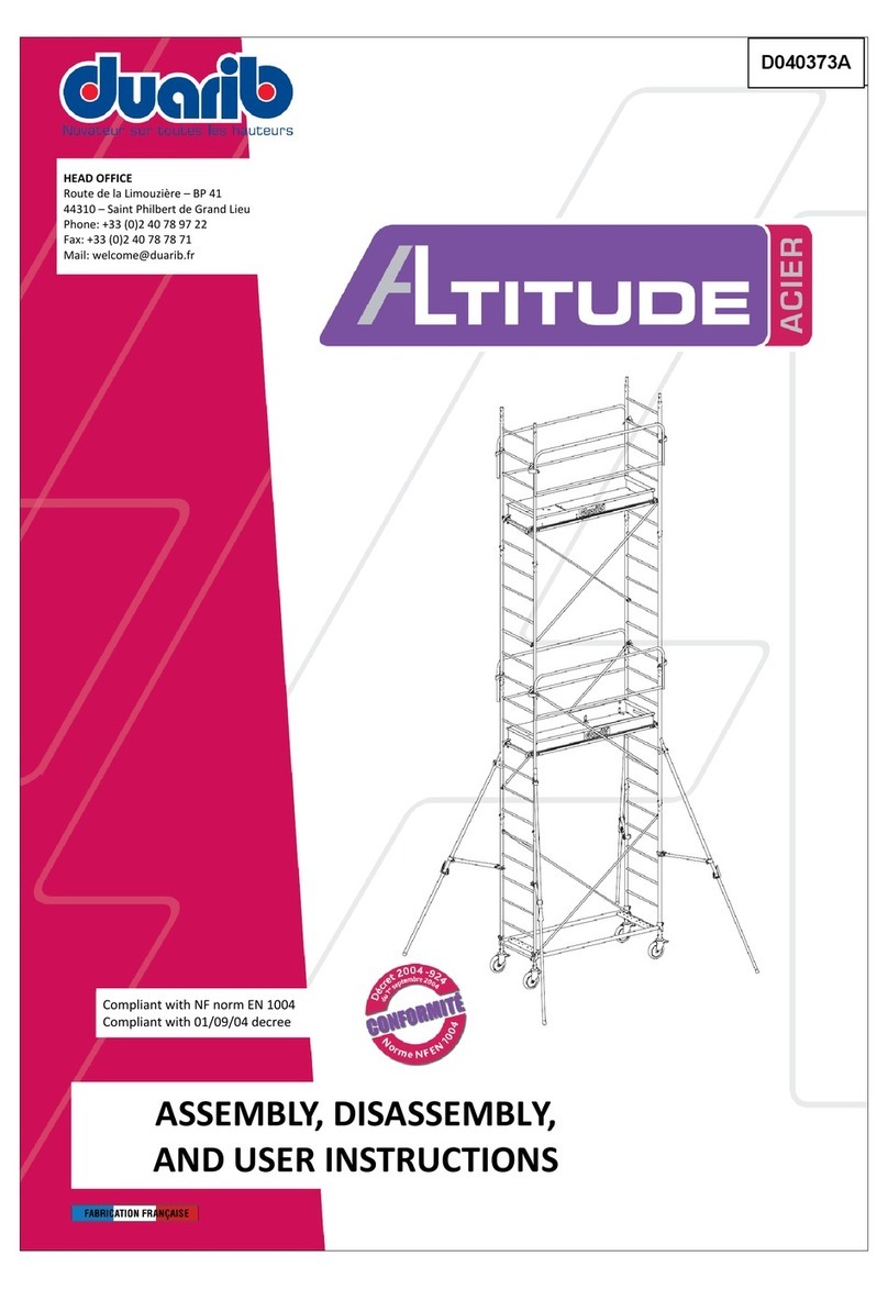 Duarib Altitude Steel 250 Series ASSEMBLY, DISASSEMBLY AND USER INSTRUCTIONS
