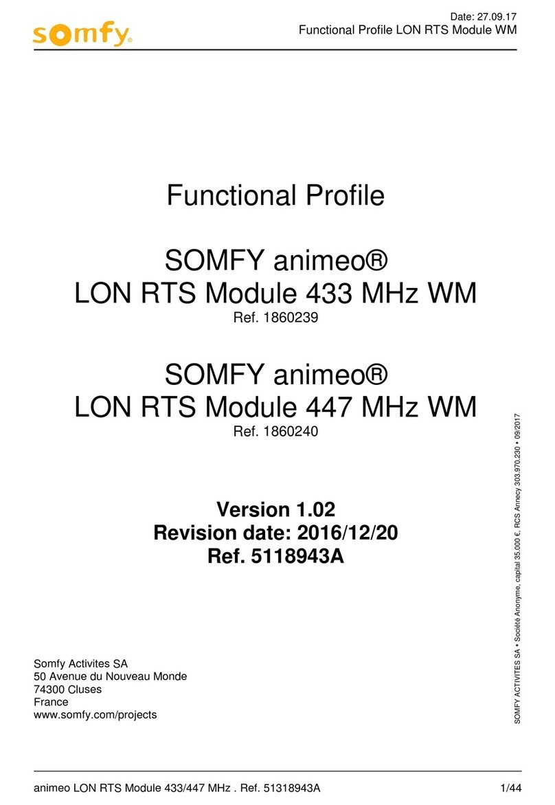 SOMFY animeo LON RTS  Module 433 MHz WM User manual