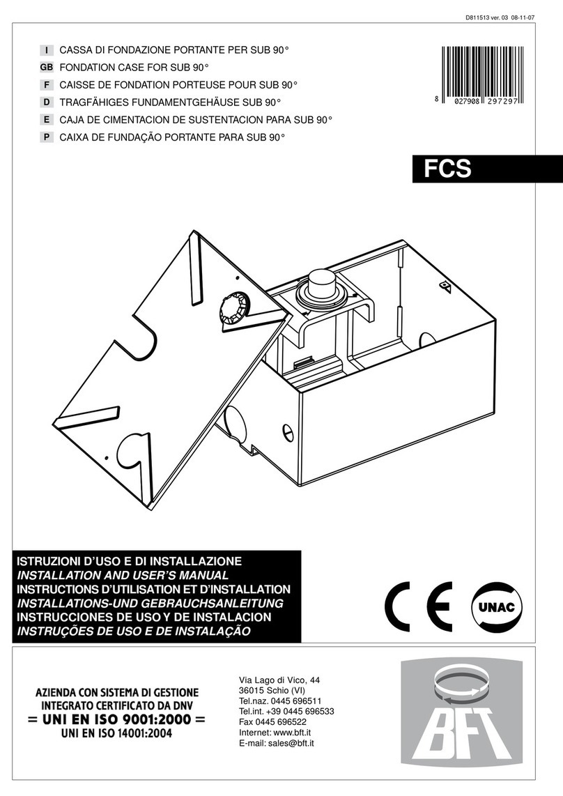 BFT FCS Installation and user manual