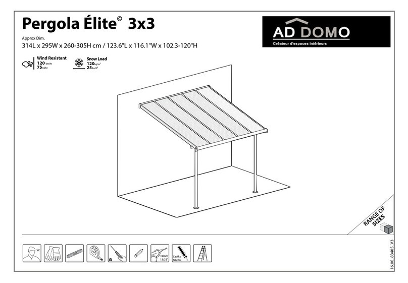 AD DOMO Pergola Elite 3x3 Assembly instructions