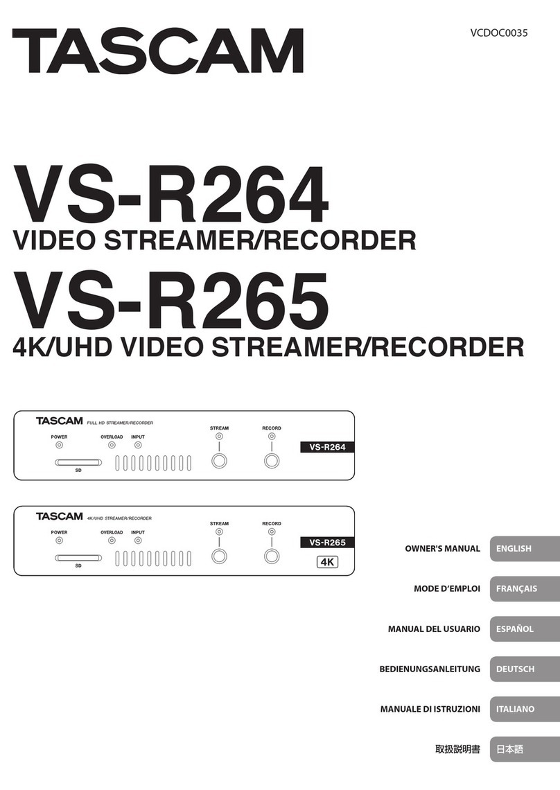 Tascam VS-R265 owner's manual