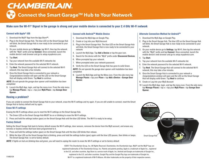 Chamberlain SMART GARAGE MYQ-G0301 User manual